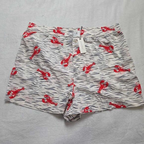 New XL Anthropologie The Wren boxer shorts in Lobster print - Picture 2 of 7